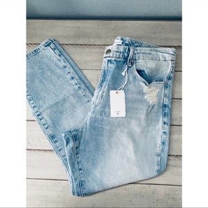 Good American Good Classic High Rise Denim Jeans Light Wash Blue Size 12 / 31